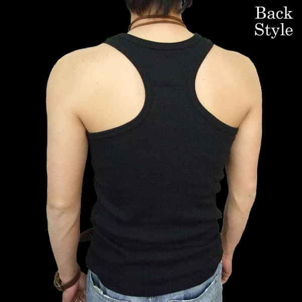 タンクトップ メンズ TANK TOP MEN'S（グレコタンクトップ メンズタンクトップ リブ 楽天ランキング入賞）ランニング インナー 下着 メンズタンク 無地 ジム 筋トレ トレーニング スポーツ ダンス イベント 夏フェス 速乾 おしゃれ M-XL(LL) thumbnail 2