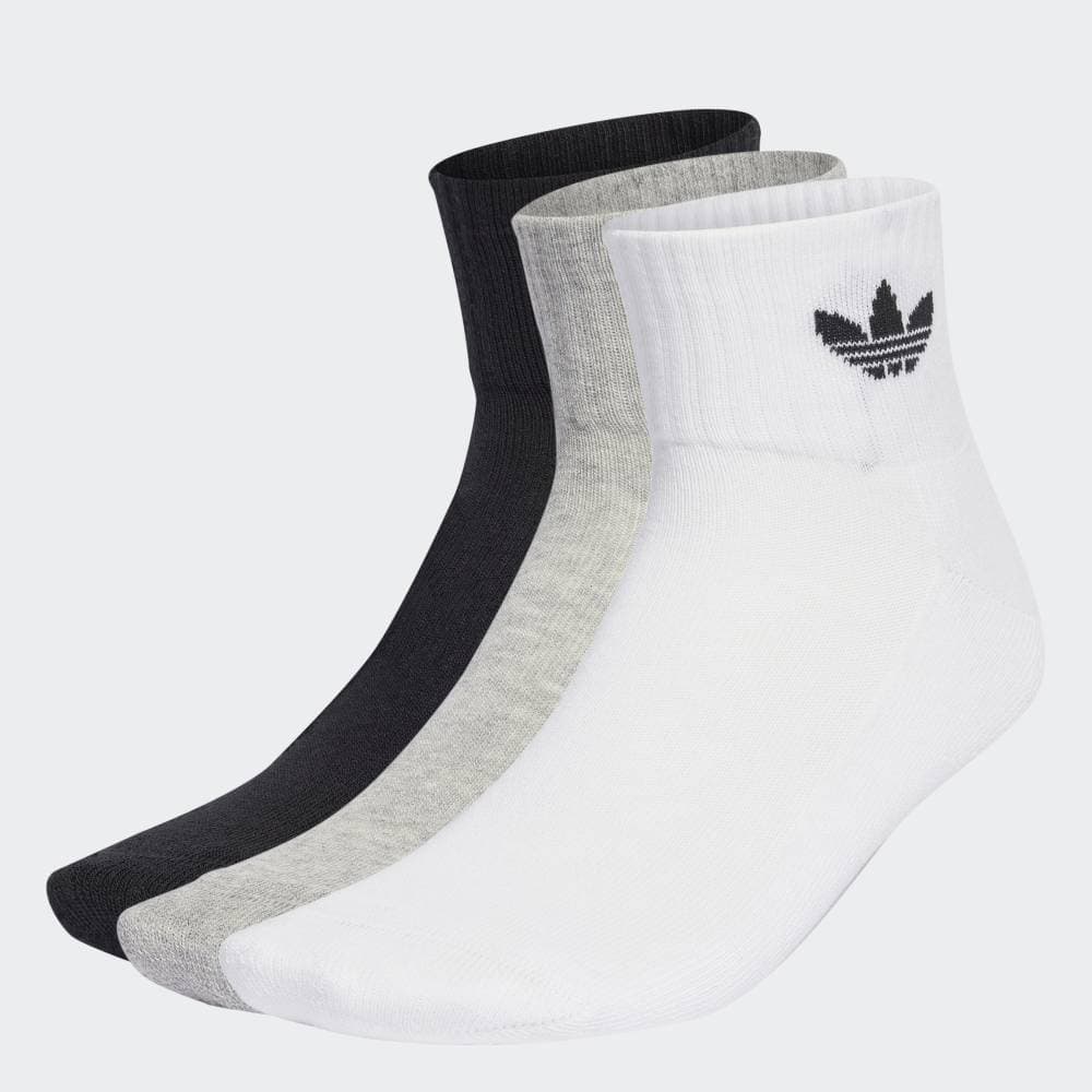 【公式】アディダス adidas 返品可 ライフスタイル ミッドカットクルーソックス 3足組 オリジナルス ユニセックス アクセサリー ソックス・靴下 白 ホワイト IJ5612 thumbnail 2