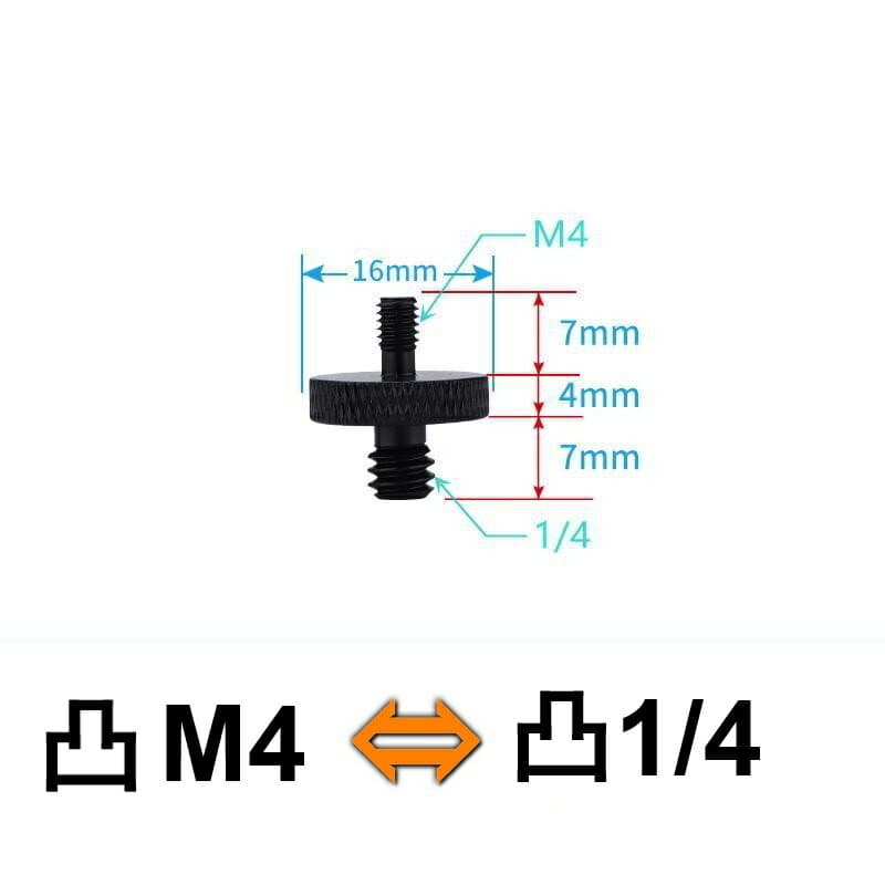 M4 - 1/4 変換ネジ アダプター マイクスタンド スマホスタンド 三脚 スマホホルダー 変換アダプター 汎用 便利 部品 ネジアダプター カメラネジ オス