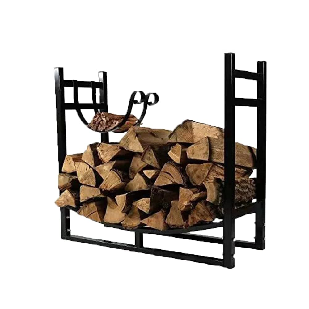 薪ラック 薪ラック ログラック 薪収納 換気乾燥 大容量 薪ラック ハンドル付き 炭素鋼 組み立て簡単 分解簡単 防錆・耐摩耗 ポータブル キッチン 薪収納 屋内外兼用 ブラック 収納棚 乾燥 薪保管 薪収納 アウトドア 暖炉 室外 室内 83cm*33cm*78cm