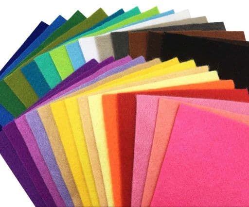 28枚柔らかいタイプ羊毛フェルトクラフトDIY手芸用不織布選べるサイズ1.4mm厚カラフル28色セット(15cmx15cm)