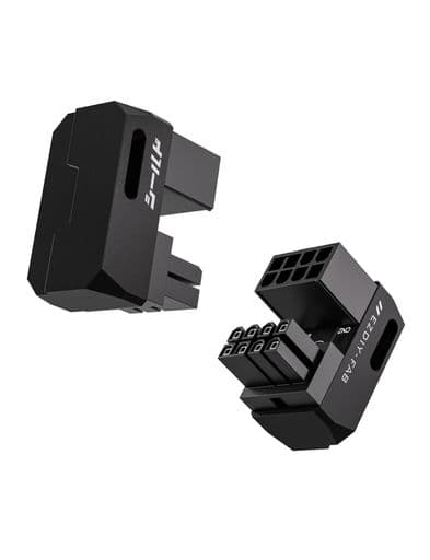 EZDIY-FABシールドシリーズ8ピン変換PCIeGPU電源アダプター、PCIExpress用電源変換アダプタUターン型8ピン180度角度アダプター、グラフィックボード用アルミニウムデザイン標準タイプ黒-2パック