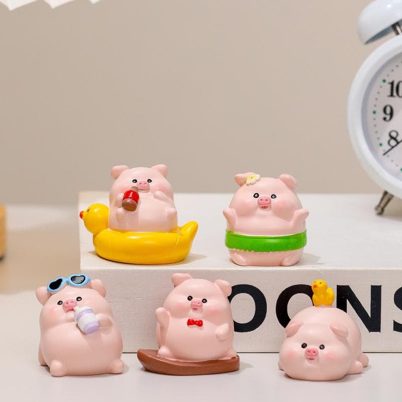 置物 キャラクター ぶた ピッグ アニマル かわいい ユニークデザイン 樹脂 オブジェ フィギュア マスコット デスク 卓上 オフィス 玄関 リビング インテリア雑貨 部屋飾り デコレーション