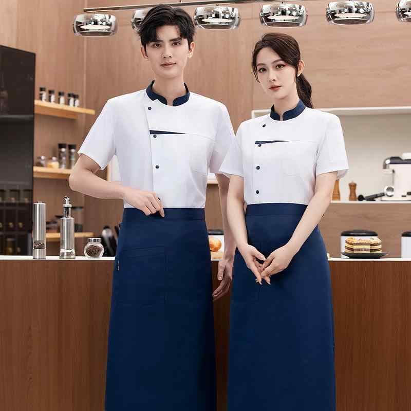 コックコート レディース 半袖 調理服 ホテル レストラン 厨房 飲食店 ベーカリー 作業服 吸湿速乾 通気性 ポリエステル 綿混 春夏 白 黒 赤 灰