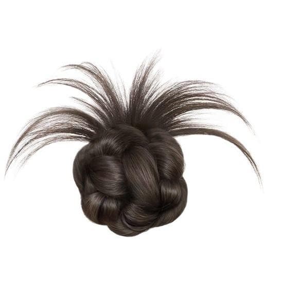 お団子ウィッグ 低め シニヨン バンスクリップ 簡単装着 ふんわり まとめ髪 ナチュラルヘアピース 耐熱ファイバー 自然な髪質