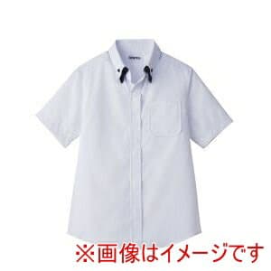 【サーヴォ】サーヴォ レイヤードBD衿半袖シャツ S ET-1313 WT×BK