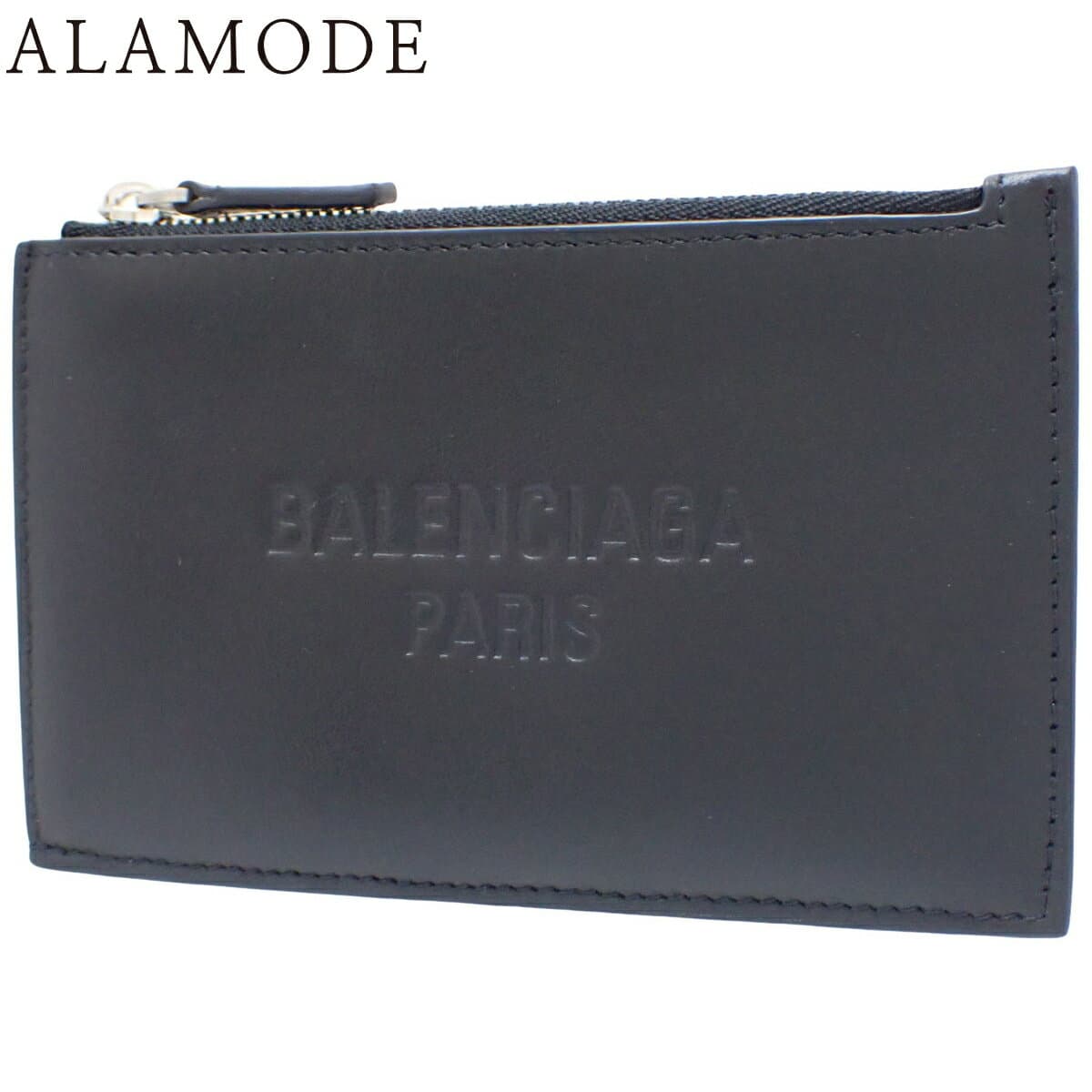 BALENCIAGA(バレンシアガ) ロゴ フラグメントケース カードケース コインケース ミニウォレット レザー ブラック黒 シルバー金具 785255 ユニセックス 40802152680【中古】【アラモード】