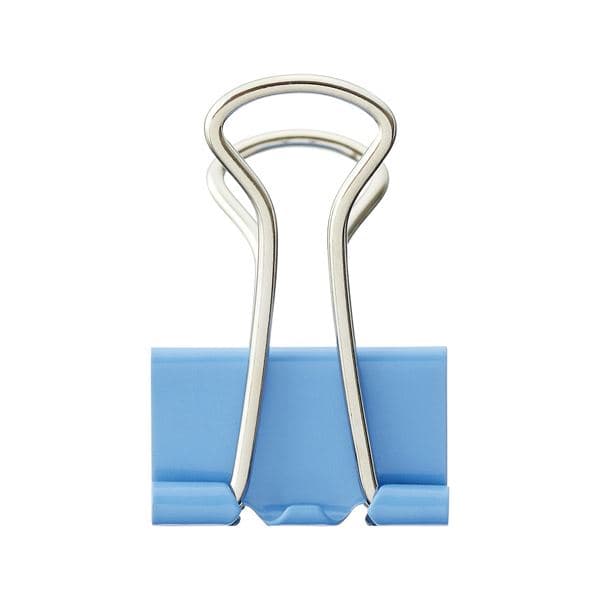 (まとめ) TANOSEE ダブルクリップ 小 口幅19mm ライトブルー 1箱（10個） 【×100セット】