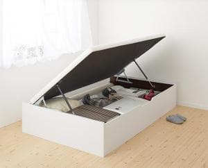 【2/10(火)20〜24時限定 ポイント2倍+LINEクーポン】跳ね上げベッド ベッド 収納付きベッド シングルベッド ベッドフレーム すのこベッド ベット 収納 収納付き 収納ベッド 跳ね上げ おしゃれ ベッドフレームのみ 横開き セミダブル 深さグランド 組立設置付 送料無料