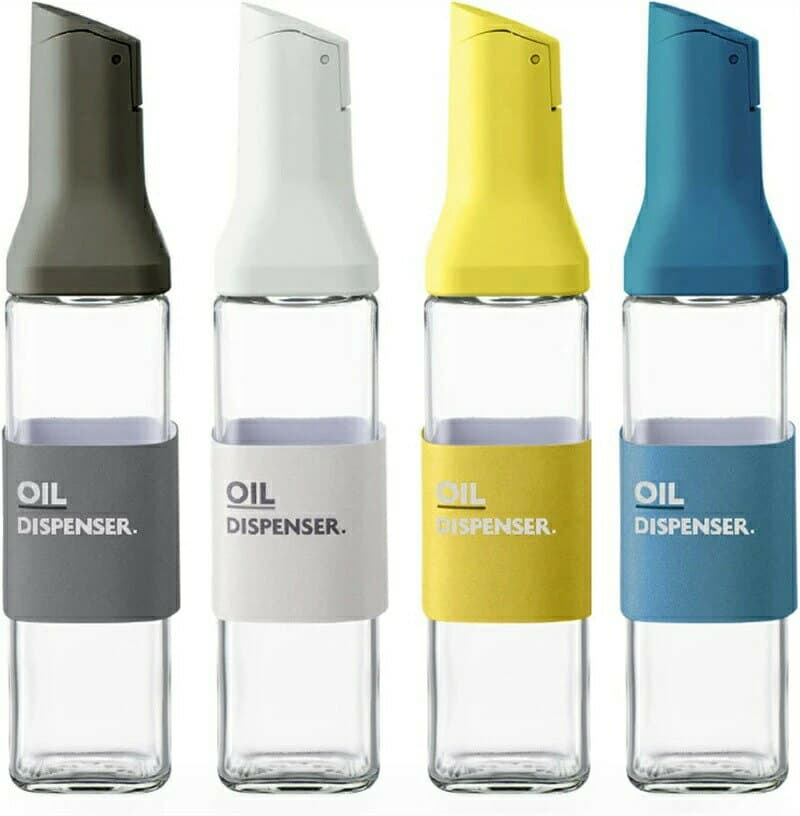 オイルボトル 醤油差し 4本セット スタイリッシュ 片手 ガラス 調味料入れ 油入れ ドレッシングボトル 調味料 ビン オイル差し 醤油 酢 ビネガー オイル 容器 500ml 料理用 ギフト