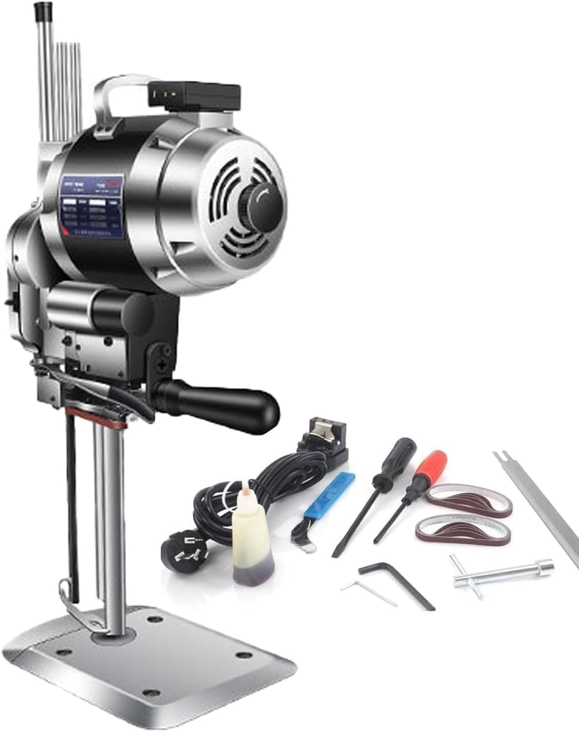 電動生地裁断機、電気布切断機、6/8/10インチ垂直生地ストレートナイフカッター、1100W工業用生地裁断機、垂直電動はさみ、生地衣類革紙用