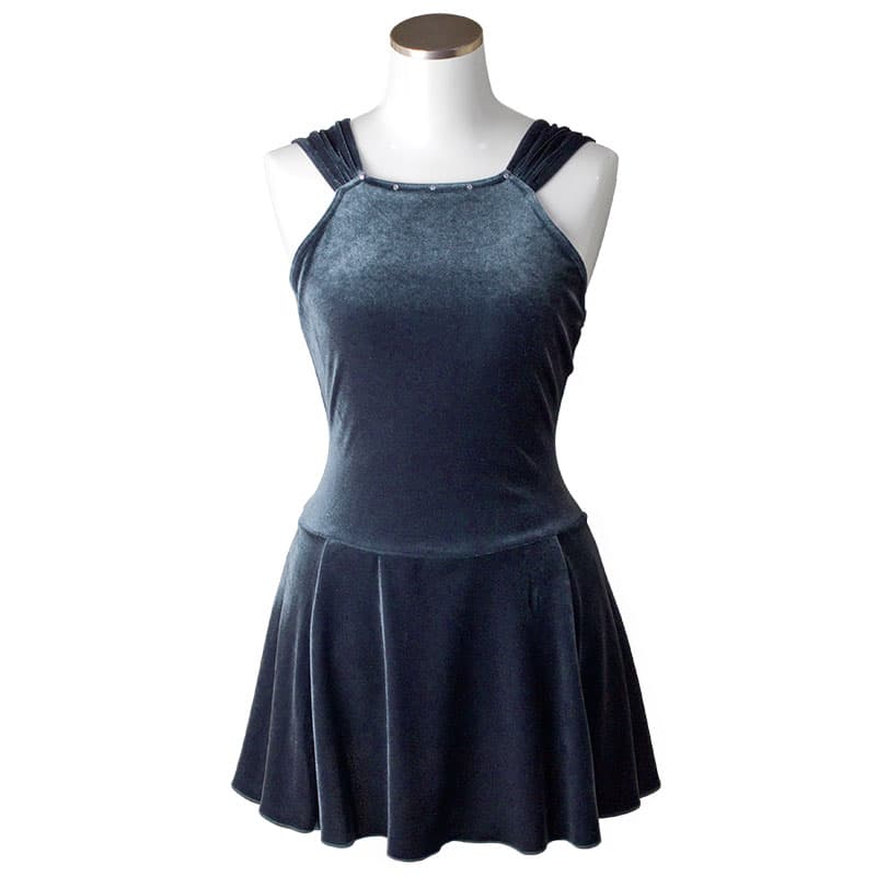 バレエ レオタード 日本製 キッズ 子供 ジュニア 大人 100 110 120 130 140 150 160 170 XS S M L XL XXL スカート付き ノースリーブ ドレス 袖なし ライナー付き スワロフスキー 透けない 裏地付き ベロア 練習着 レッスンウエア 初心者 エレガント