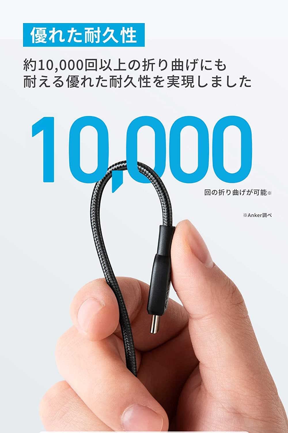 【期間限定セール実施中 10/9まで】【2本セット】Anker 310 高耐久ナイロン USB-C & USB-Cケーブル 60W USB PD対応 MacBook Pro iPad Pro iPad Air 4 Galaxy S23 Pixel LG 他対応 (0.9m ブラック) thumbnail 3