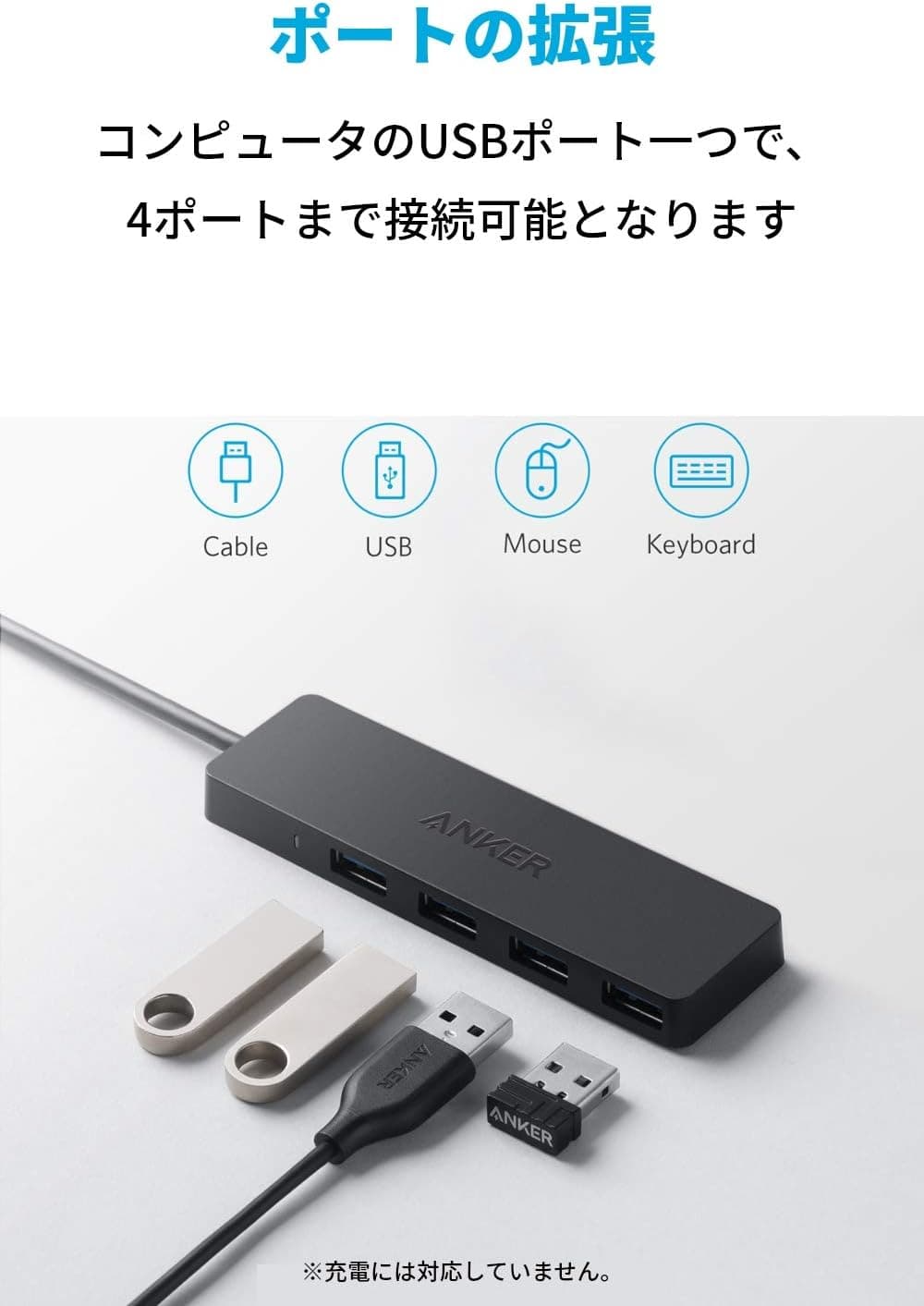 【期間限定セール実施中 10/9まで】Anker USB3.0 ウルトラスリム 4ポートハブ USB3.0高速ハブ 軽量・コンパクト thumbnail 2