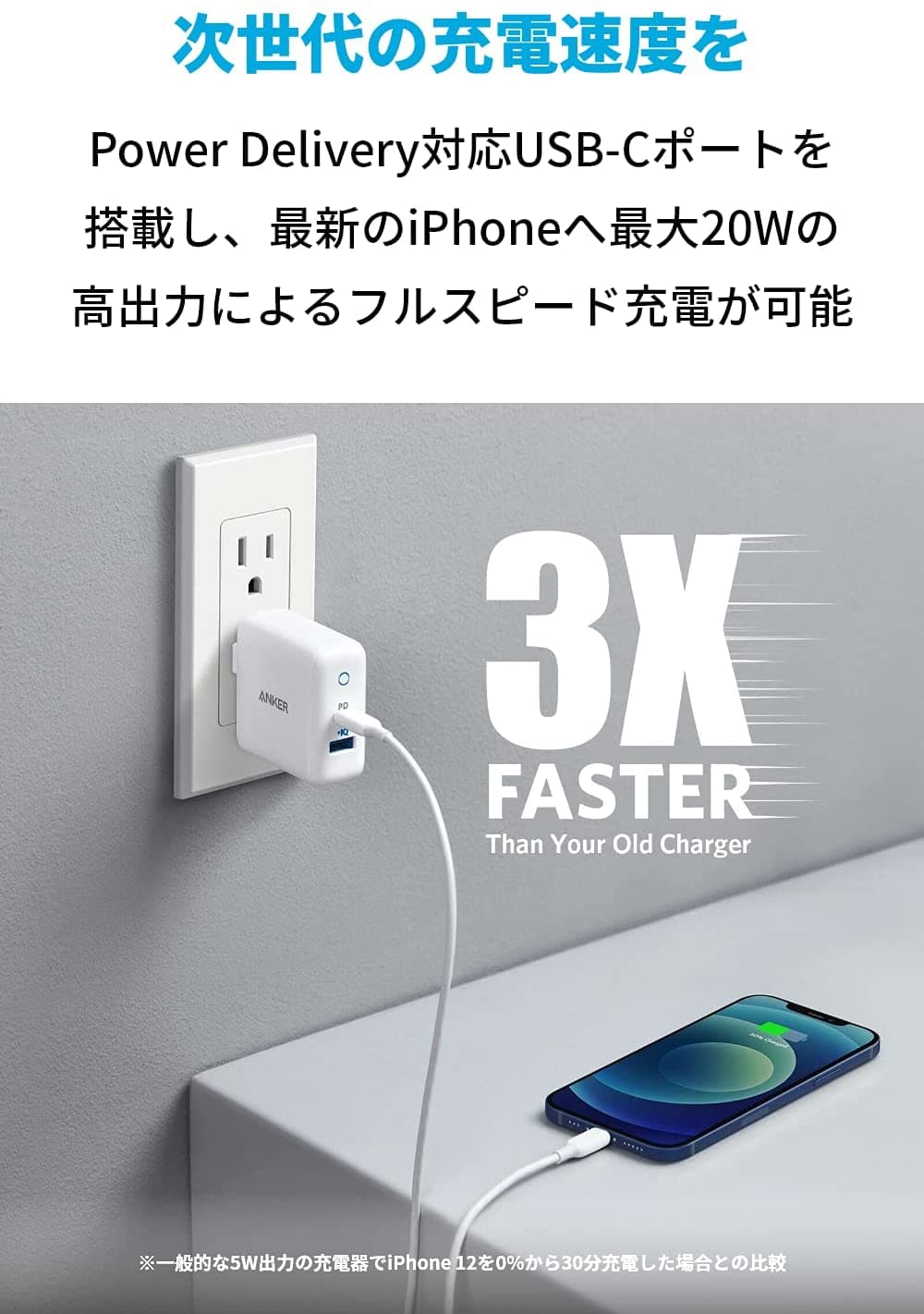 【期間限定セール実施中 10/9まで】Anker PowerPort PD 2 20W(PD対応 32W 2ポート USB-A & USB-C 急速充電器)【PSE認証済/Power Delivery対応/PowerIQ搭載/コンパクトサイズ】 iPhone 14 / 13 iPad Air(第5世代) Android その他 各種機器対応 thumbnail 3