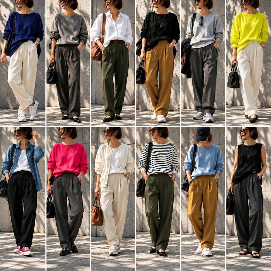 結局これ最強！テーパードパンツ レディース ストレッチ 美脚 ロング 無地 ロングパンツ ゆったり 立体 デザインパンツ レディースファッション 大人カジュアル モード シンプル ゆったり 体型カバー antiqua 特別送料無料・(500)メール便可 thumbnail 2