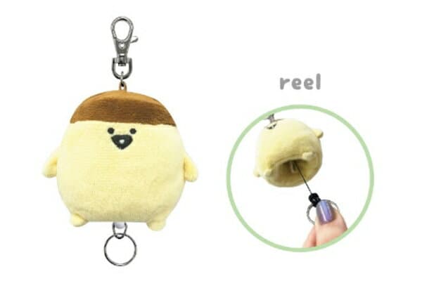 【送料無料】　お文具といっしょ　ぬいぐるみリールキーカバープリンさん　キーホルダー　キーリング　チャーム　鍵入れ　収納　雑貨　グッズ　かわいい