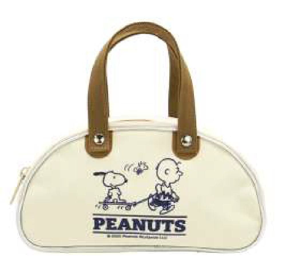 【送料無料】　スヌーピー　SNOOPY　レトロバッグポーチホワイト　白　ピーナッツ　ウッドストック　すぬーぴー　アニメ　ケース　ペン入れ　筆箱　収納　メイク　化粧　コスメ　文房具　学校　勉強　雑貨　グッズ　かわいい