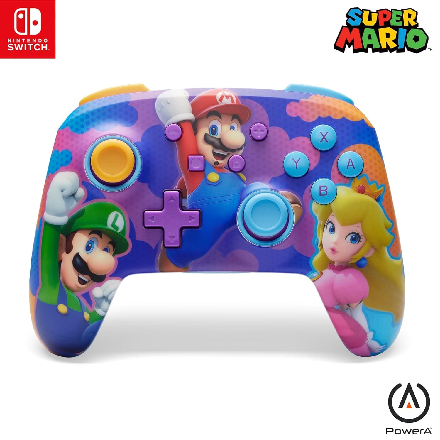 【並行輸入品】 任天堂 スイッチ マリオ ワイヤレス プロ コントローラー 無線 ルイージ ピーチ Nintendo Switch ゲーム OLED モデル 男の子 女の子 かっこいい おしゃれ 可愛い クリスマス 誕生日 プレゼント 幼稚園 保育園 小学生 大人 PowerA Enhanced Wireless