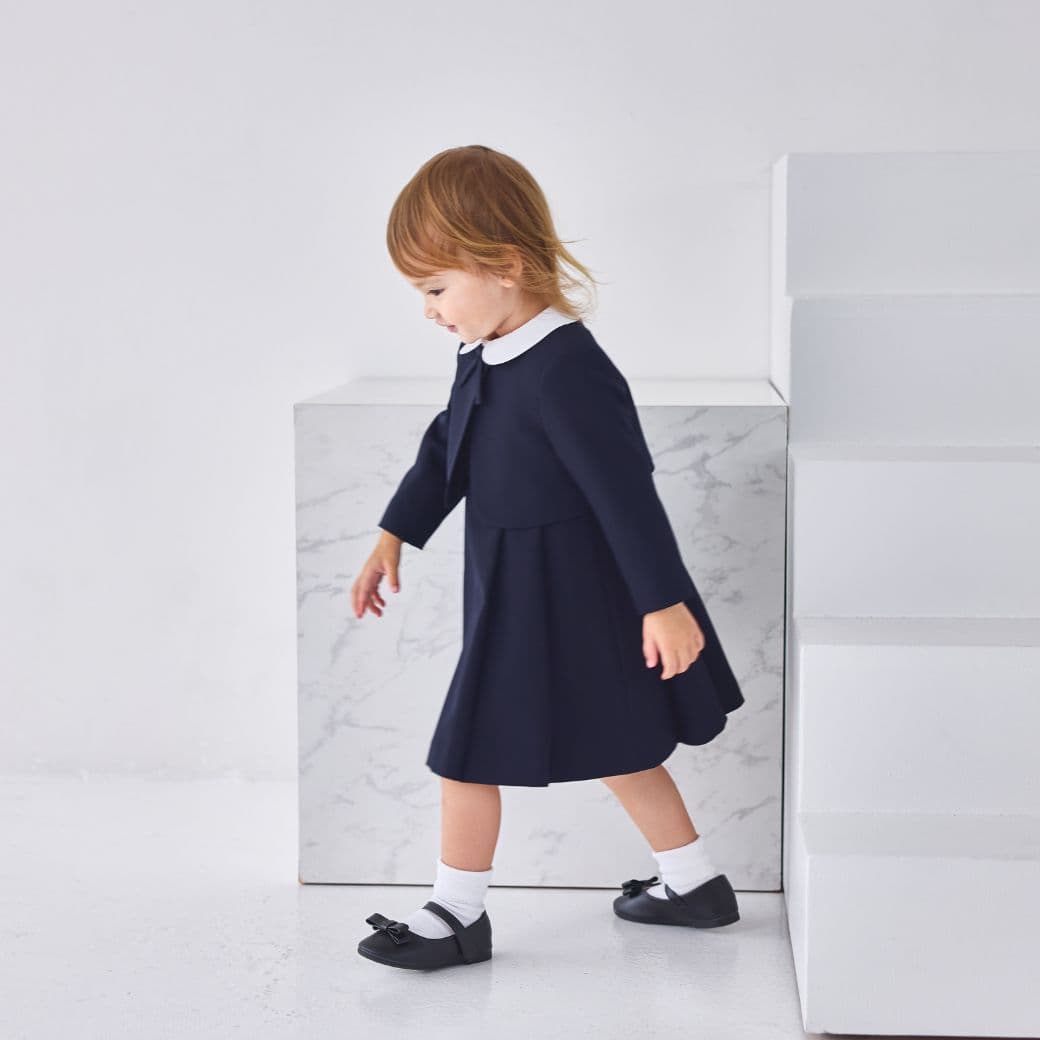【WEB限定・大人気！】入園式 お受験 ワンピース 子供 小学校受験 幼稚園受験 私立 国立 通塾 ジャンパースカート スーツセット 90 100 110 115 120 130 120Bcm (2371-2305) CHOPIN blue/ショパン ブルー [学校説明会 子供服 小学校 紺 ネイビー]入学式 スーツ 女の子 thumbnail 3