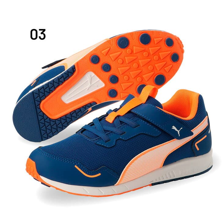 送料無料 プーマ キッズ ジュニア スニーカー PUMA スピードモンスター V4 子供靴 17-24cm スポーツ カジュアルシューズ こども 子ども 男の子 女の子 ゴム紐 ベルクロ 面ファスナー 運動靴 通学靴 体育 運動会 ブランド くつ/378908 thumbnail 3
