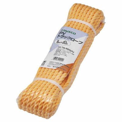 PVトラックロープ(3つ打タイプ)9mm×20m(1巻価格) トラスコ TR-920PV