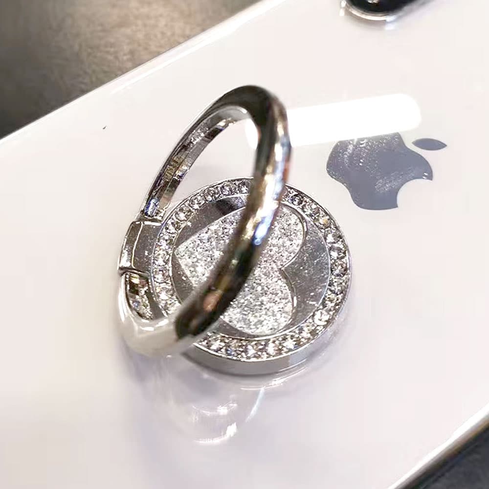 バンカーリング スマホリング スマホスタンド ホールドリング ホルダー スマホ リング 指輪型 ハート型 キラキラ デコ スタンド機能 スマートフォン・タブレットの落下防止に アクセサリー かわいい おしゃれ 韓国 thumbnail 3