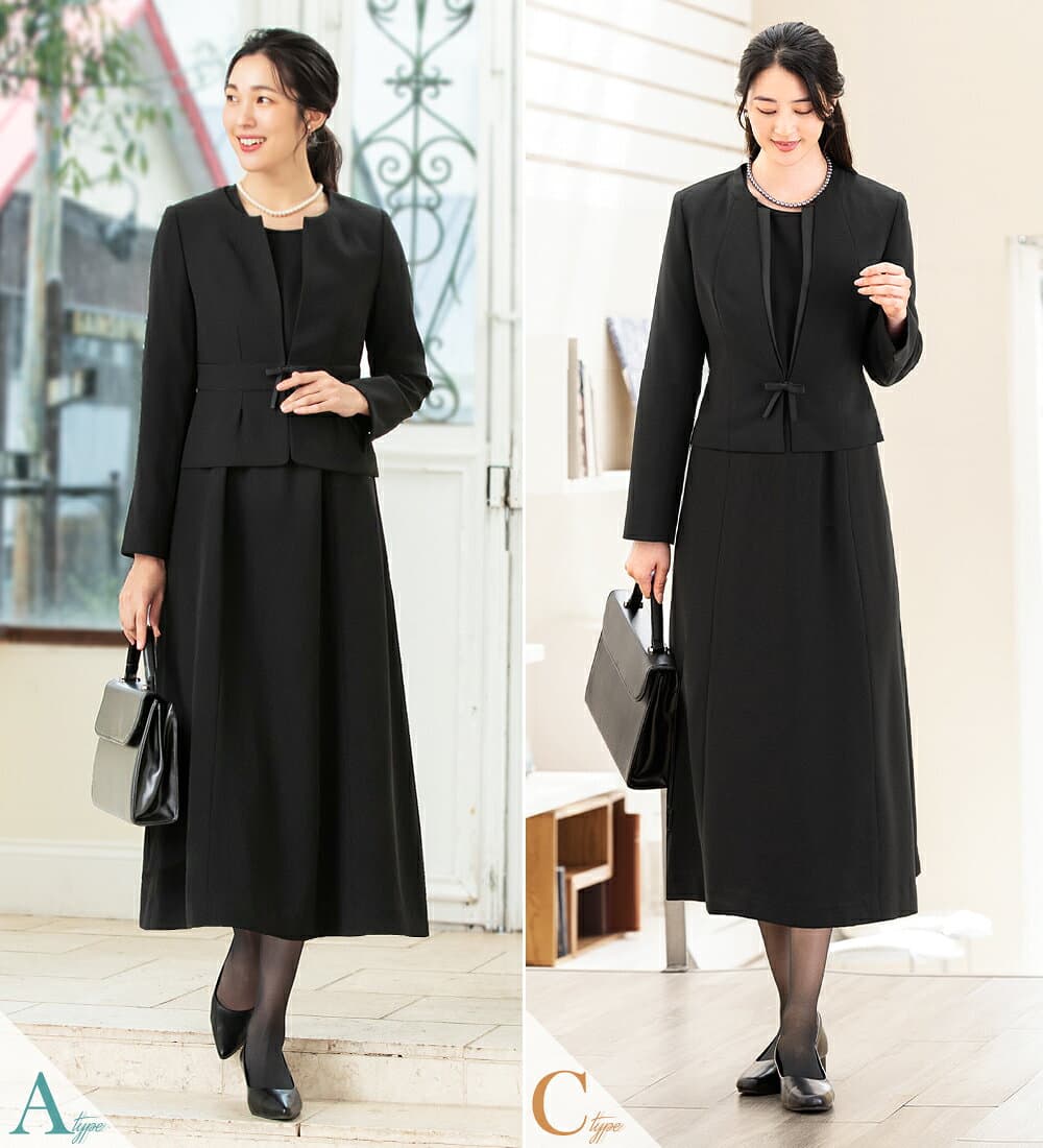 ＼クーポンご利用で10,916円〜／【365日即日発送】〜52%OFF 喪服 礼服 レディース オールシーズン ブラックフォーマル ロング丈 ワンピース アンサンブル 洗える 前開き 体型カバー 大きいサイズ 30代 40代 50代 通夜 葬式 法事 即日発送 試着チケット対象 thumbnail 3