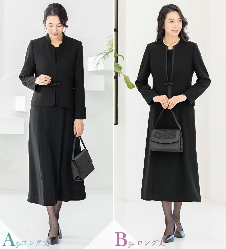 ＼クーポンご利用で7,106円〜／【365日即日発送】〜54%OFF 喪服 礼服 レディース オールシーズン ブラックフォーマル ロング丈 ワンピース アンサンブル 洗える 前開き 体型カバー 大きいサイズ 30代 40代 50代 通夜 葬式 法事 即日発送 試着チケット対象 thumbnail 3