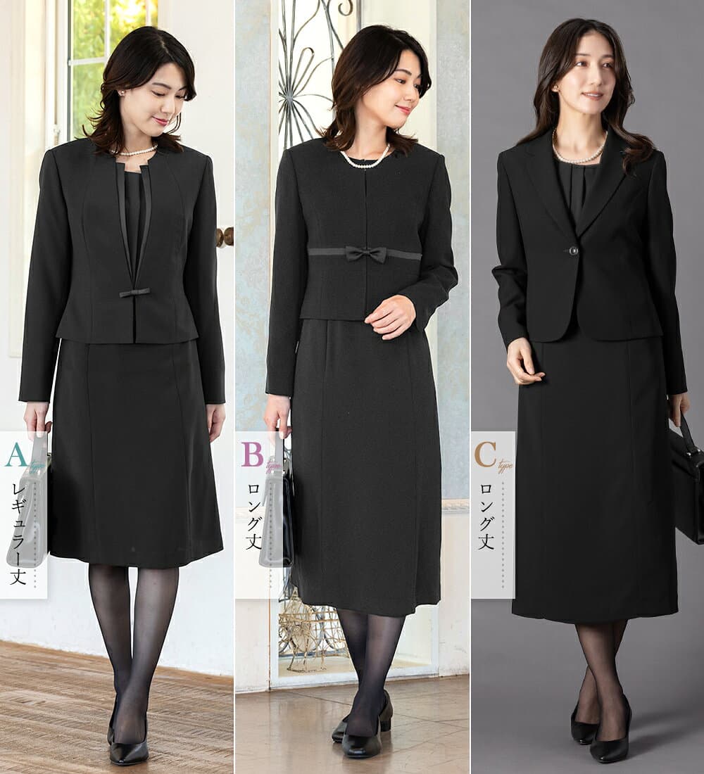 ＼クーポンご利用で7,106円〜／【365日即日発送】〜50%OFF 喪服 礼服 レディース オールシーズン ブラックフォーマル ロング丈 ワンピース アンサンブル 洗える 前開き 体型カバー 大きいサイズ 30代 40代 50代 通夜 葬式 法事 即日発送 試着チケット対象 thumbnail 3