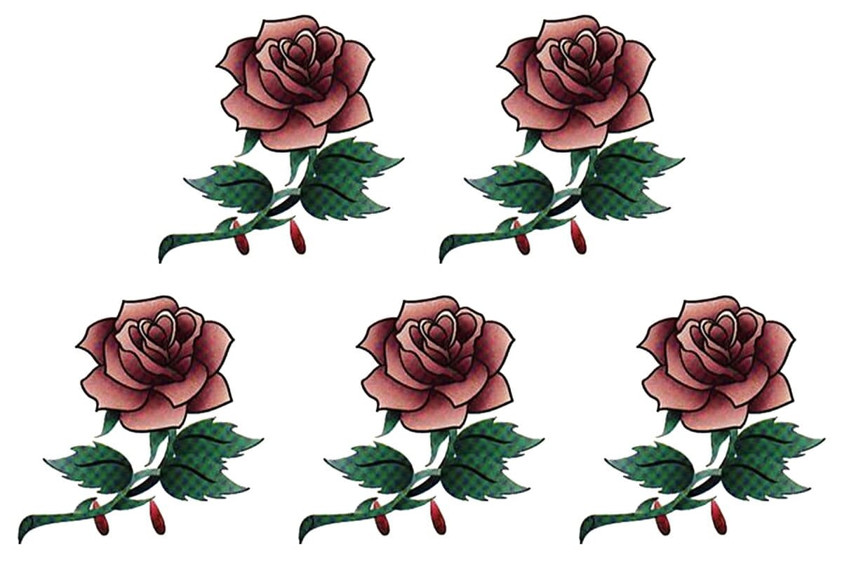 タトゥーシール [5枚入り] 薔薇 バラ tm060215 【ワンポイント】