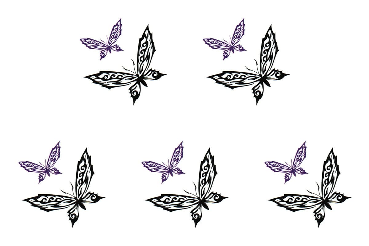 タトゥーシール [5枚入り] 蝶 tm0968 【ワンポイント】