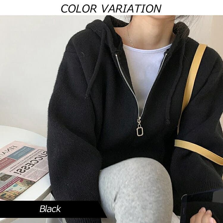 【お買い物マラソン】レディース 女性用 ウィメンズ トップス ニット ニット パーカー ジャケット セーター シンプル オシャレ 長袖 無地 アウター 上着 thumbnail 2