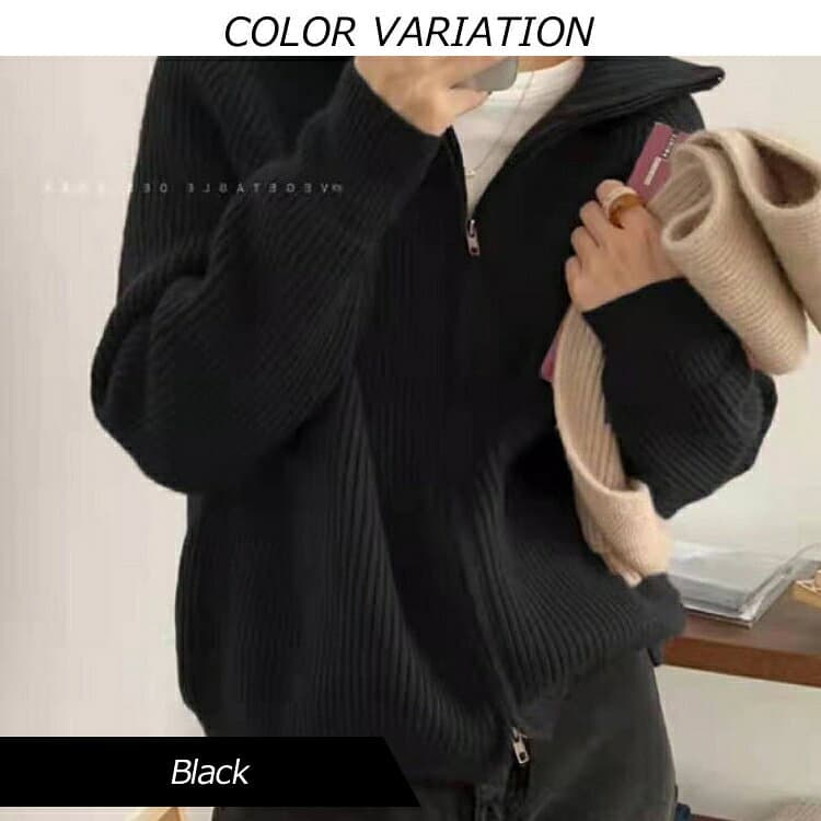 【お買い物マラソン】レディース 女性用 ウィメンズ トップス ニット ニット パーカー ジャケット セーター シンプル オシャレ 長袖 無地 アウター 上着 thumbnail 2