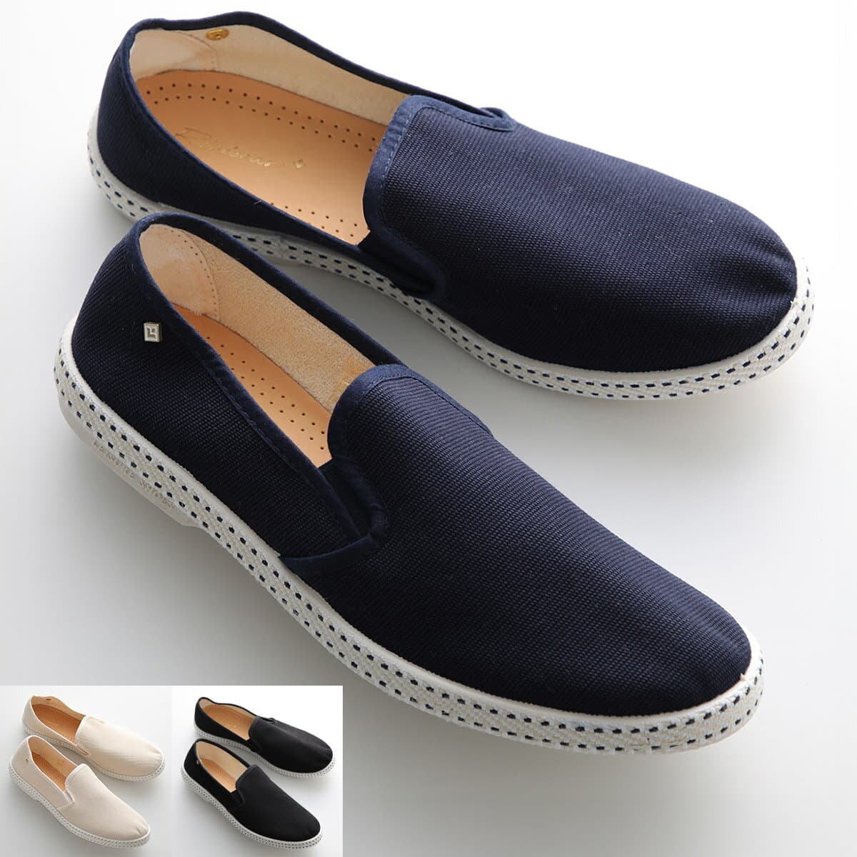 RIVIERAS リビエラ スリッポン CLASSIC 10° TOILE CANVAS RIV10 メンズ エスパドリーユ キャンバス ラバーソール メタルロゴ シューズ 靴 カラー3色