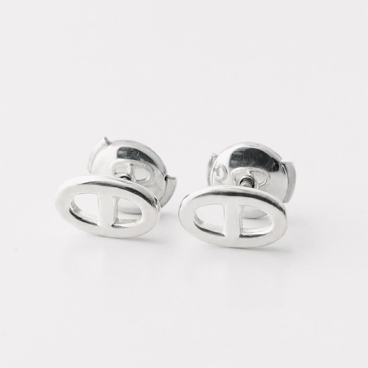 HERMES エルメス ピアス シェーヌダンクル ファランドール Chaine dAncre TPM FARANDOLE H113502B レディース ミニ スタッド silver925 ロゴ シルバー【dc_kikaku】