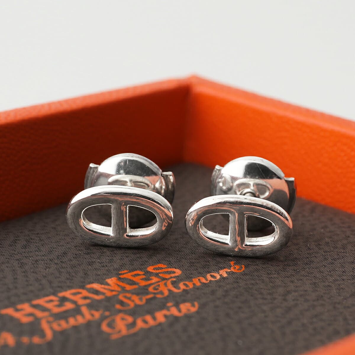 HERMES エルメス ピアス シェーヌダンクル ファランドール Chaine dAncre TPM FARANDOLE H113502B レディース ミニ スタッド silver925 ロゴ シルバー【dc_kikaku】 thumbnail 2