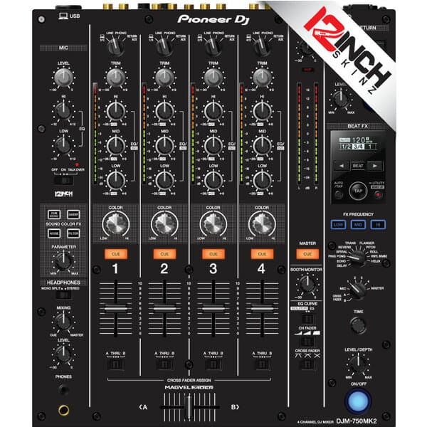 12inch SKINZ / Pioneer DJM-750MK2 Skinz (Black) 機材用スキン新生活応援