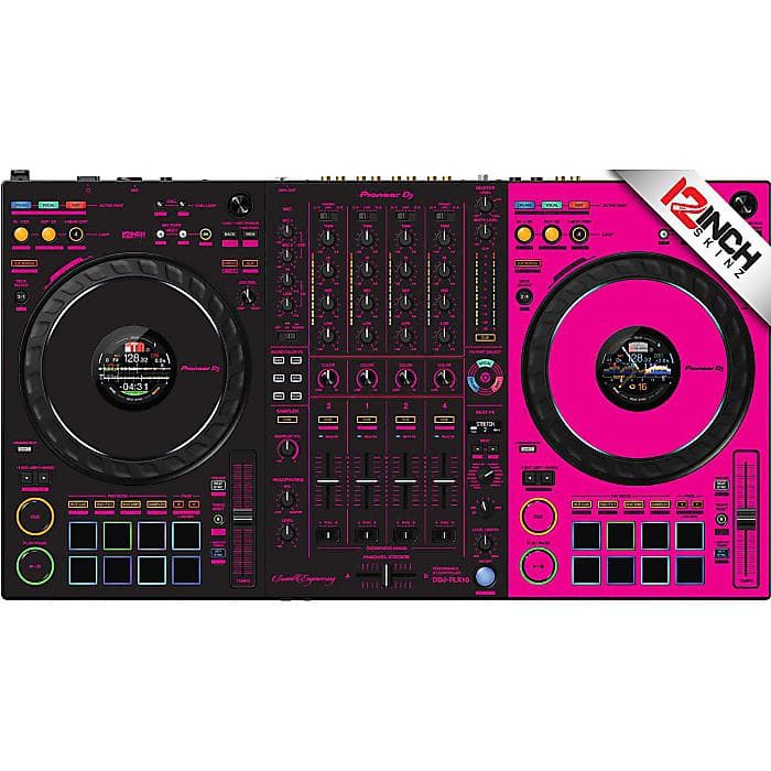 【マゼンタ/ブラック】12inch SKINZ / Pioneer DDJ-FLX10 Skinz - Sound Engineering【MAGENTA/BLACK】夏休スペシャル