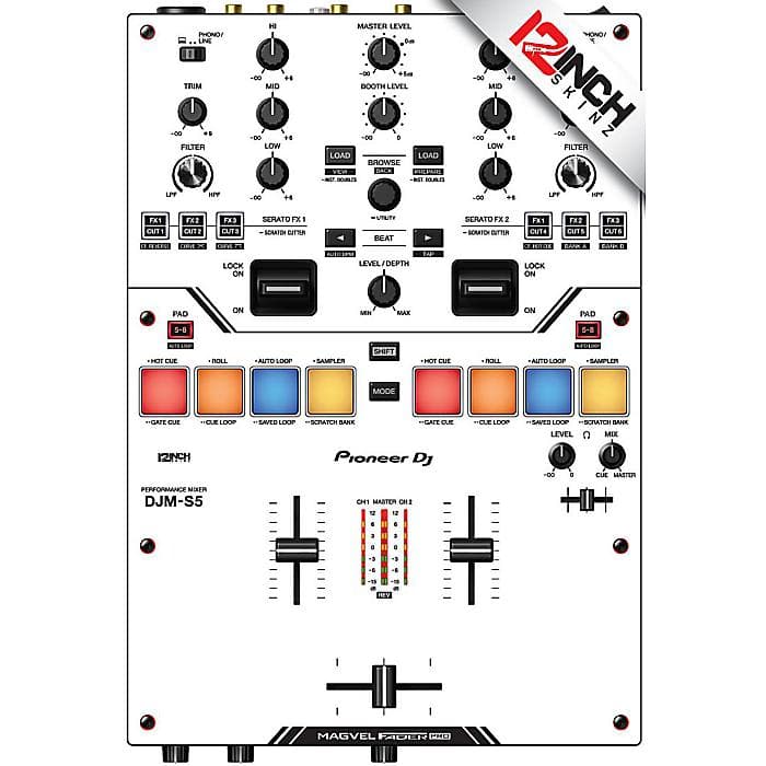 【ホワイト/ブラック】12inch SKINZ / Pioneer DJM-S5 Skinz - COLORS 【マグネット】夏休みセール
