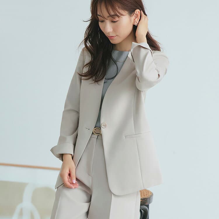 ◆クーポン利用で7995円◆【新色入荷】【洗える/UVカット/吸水速乾】レディース ビジネススーツ ジャケット テーパードパンツ パンツスーツ ミセス 大きいサイズ オフィス 仕事服 面接 営業 リクルート 通勤 ママスーツ 卒業式 入学式 卒園式 黒 紺 ストレッチ 即日発送 thumbnail 2