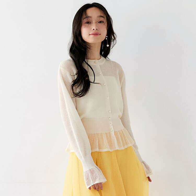 【30%OFFクーポン対象商品】【洗える/ストレッチ】レディース ニット カーディガン サマーニット トップス 長袖 シアートップス オフィスカジュアル きれいめ 上品 おしゃれ カジュアル 大人かわいい シンプル 羽織 無地 メッシュ ミセス 通勤 体型カバー 即日発送 2026sa04 thumbnail 2