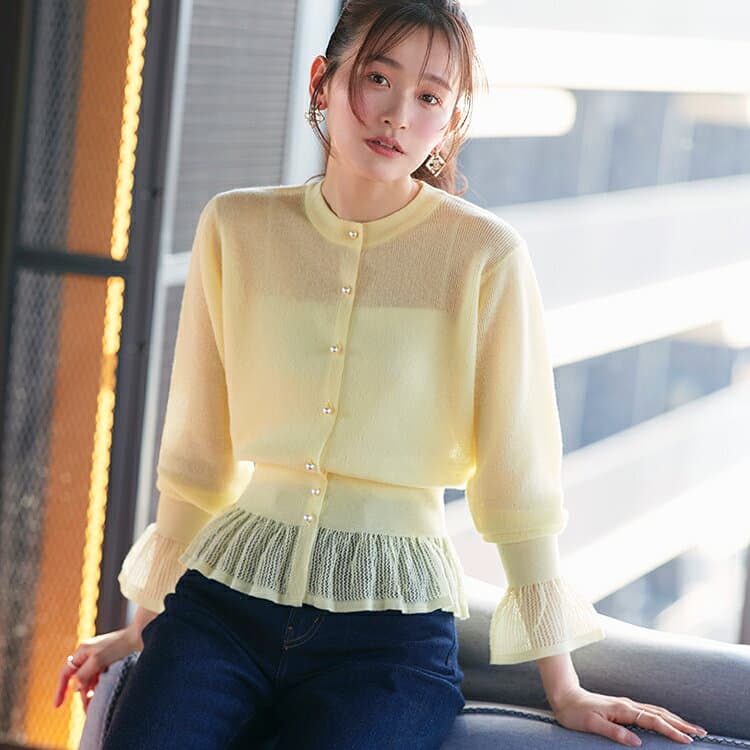 【30%OFFクーポン対象商品】【洗える/ストレッチ】レディース ニット カーディガン サマーニット トップス 長袖 シアートップス オフィスカジュアル きれいめ 上品 おしゃれ カジュアル 大人かわいい シンプル 羽織 無地 メッシュ ミセス 通勤 体型カバー 即日発送 2026sa04 thumbnail 3