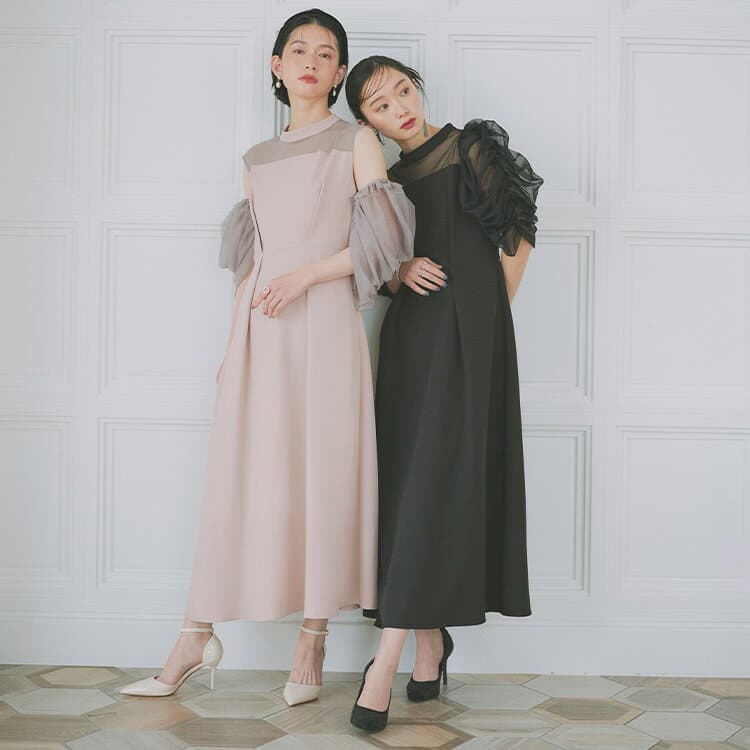 【30%OFFクーポン対象商品】【洗える】レディース パーティードレス ワンピース カジュアルオケージョン 結婚式 披露宴 二次会 パーティー ディナー ミセス 上品 きれいめ お呼ばれ 大きいサイズ 付け袖 ノースリーブ 半袖 オフショル 体型カバー ストレッチ 即日発送 ギフト thumbnail 3