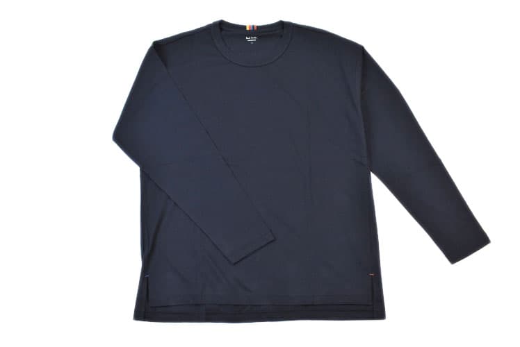 ポールスミス ルームウェア パジャマ 部屋着 メンズ ブランド Paul Smith LOUNGEWEAR 薄手 上下 セット 長袖 クルーネック カットソー ロングパンツ アーティストストライプ タブ 綿 コットン M L LL 濃紺 ダーク ネイビー 男性 紳士 ギフト おしゃれ thumbnail 2