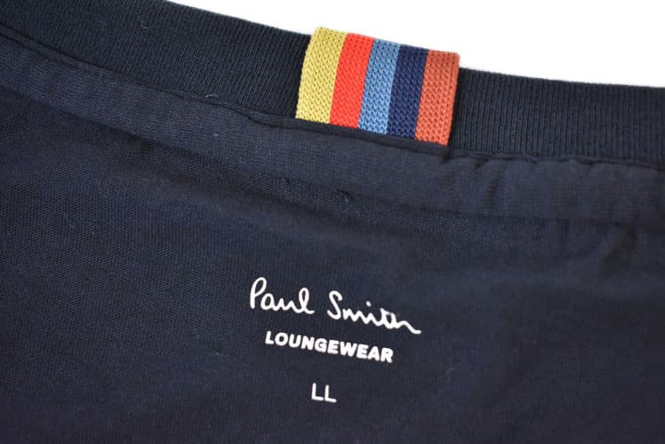 ポールスミス ルームウェア パジャマ 部屋着 メンズ ブランド Paul Smith LOUNGEWEAR 薄手 上下 セット 長袖 クルーネック カットソー ロングパンツ アーティストストライプ タブ 綿 コットン M L LL 濃紺 ダーク ネイビー 男性 紳士 ギフト おしゃれ thumbnail 3