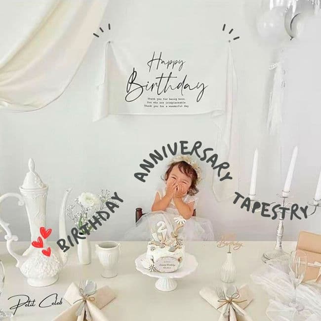 【ポイント10倍★送料無料】 タペストリー バースデー ニューボーン ベビー パーティ セルフ おうちスタジオ 1歳 ハーフバースデー 月齢フォト 北欧 かわいい おしゃれ 記念 フォトブース 写真 撮影 記念日 誕生日 Happy Birthday 飾り付け 思い出 アルバム