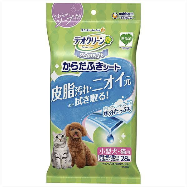 【6個セット】 ユニチャーム デオクリーン からだふきシート小型犬・ 猫用 香り付き28枚 愛犬・愛猫のからだふきシート 日本製 ユニ・チャーム unicharm 犬用ケア用品 お手入れ なめても安心 ペット用防災 犬猫兼用 ペット用品 ケア トイレ用品 シート 安心素材