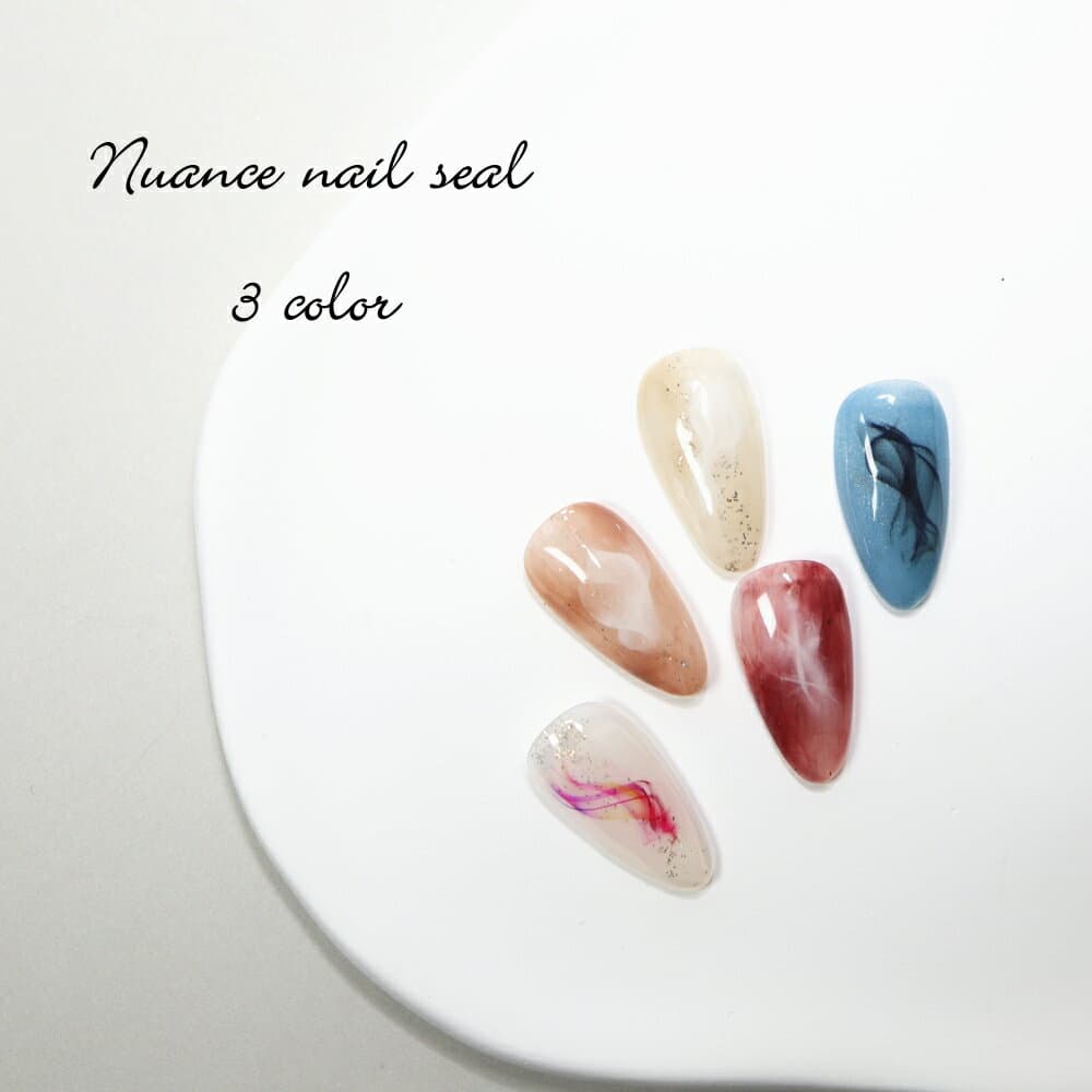 在庫限り［ Tomoni］スモークネイルシール ( 3カラーから ) ネイルシール/ジェルネイル/韓国スタイルシリーズ/簡単ネイルアート/セルフネイル