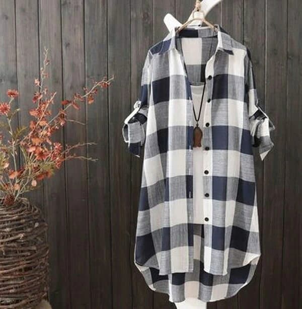 即納あり【クーポン利用で3,980円】シャツ チェック柄シャツ レディース マルチチェックシャツ ブラウス カジュアル ビックシルエット トップス アウター 大きいサイズ オーバーサイズ 体型カバー ゆったり ロング お洒落 おしゃれ thumbnail 3